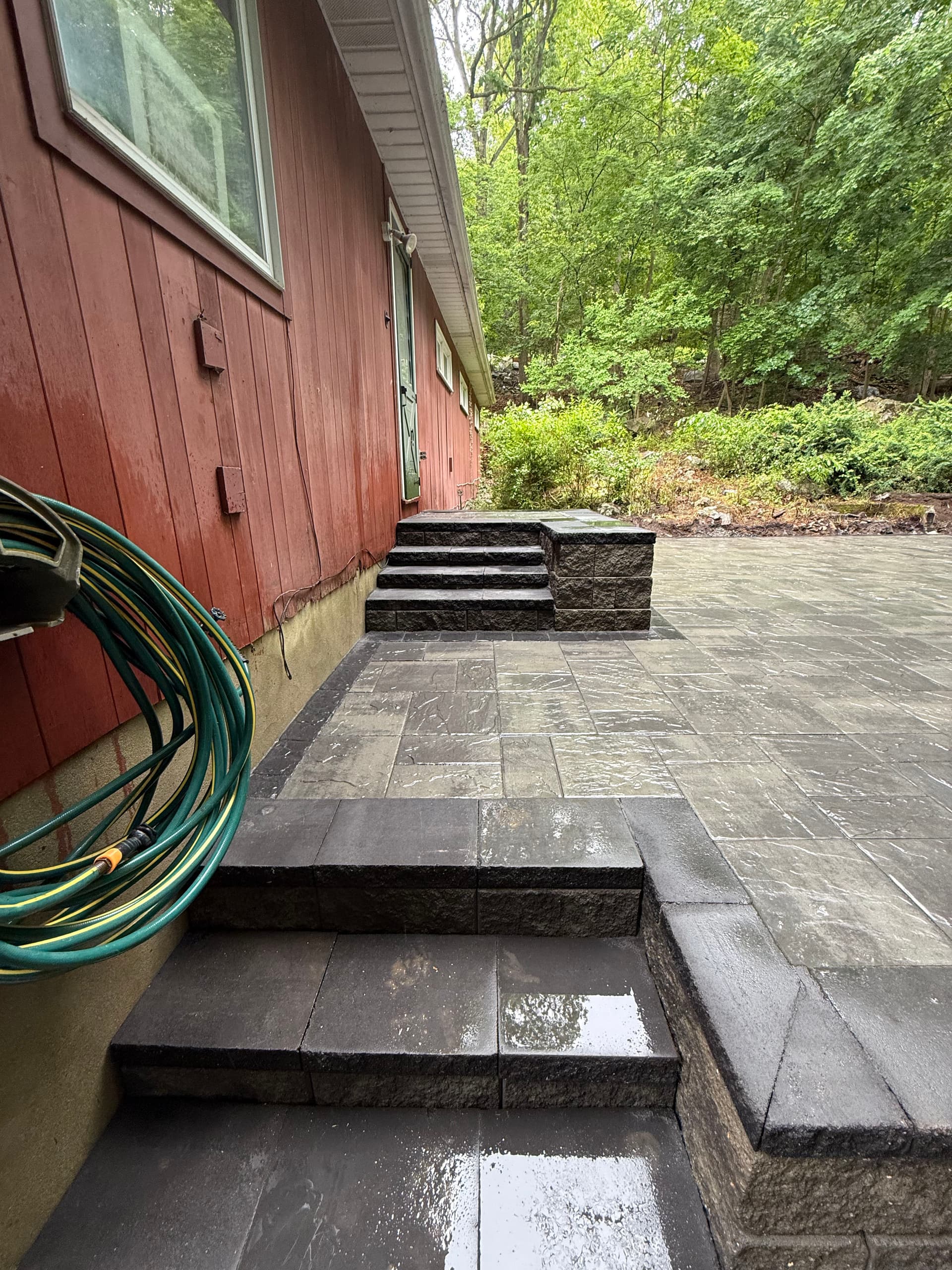 Raised Paver Patio Built Over a 44-Inch Grade Change
