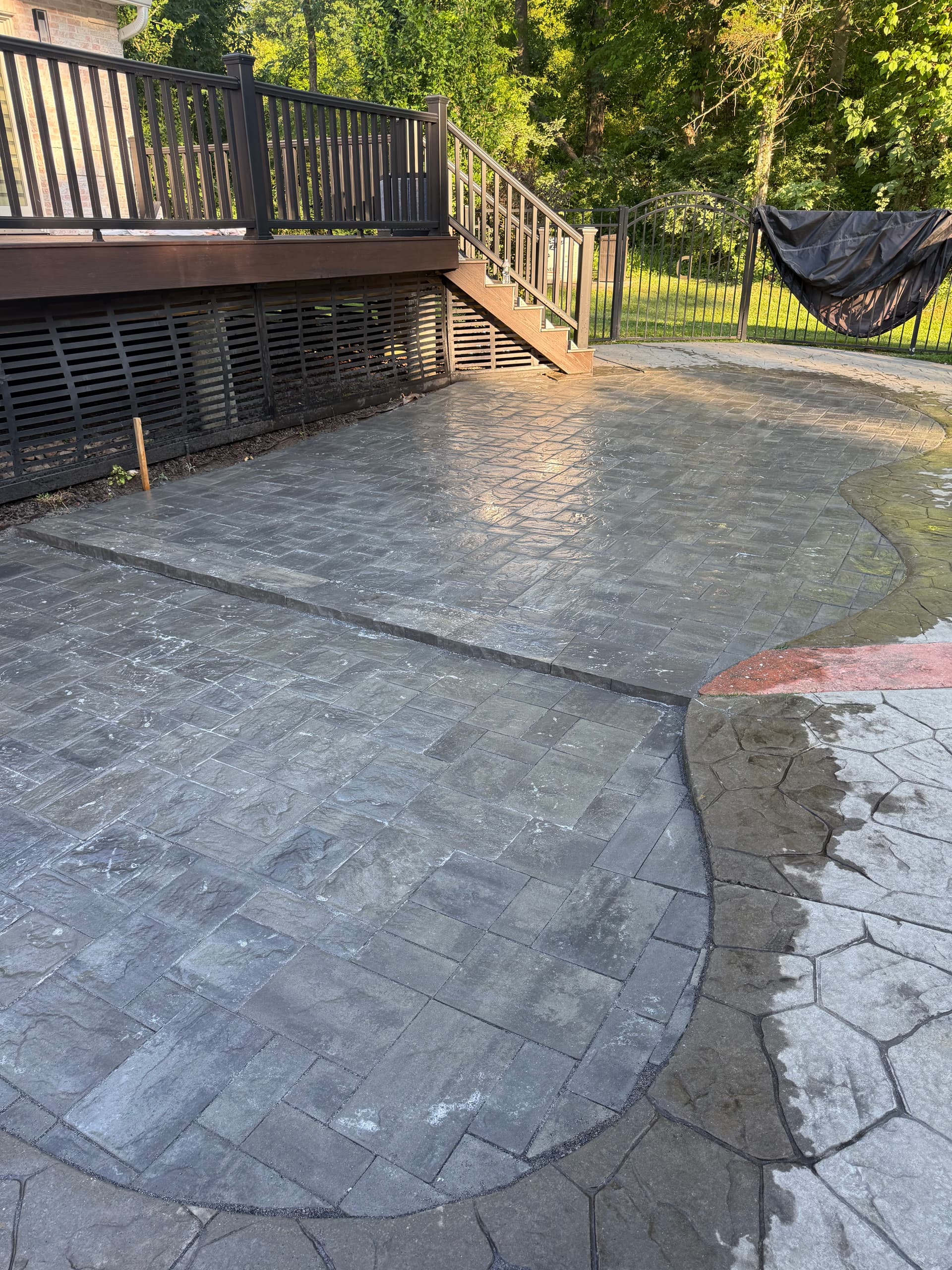 Gallery photos for Pool Deck Paver Extension and Full Backyard Lawn Restoration: Image #2